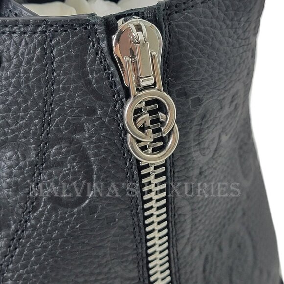 GUCCI BOOTS MENS ANKLE BLACK GG LOGO LEATHER ZIPPER LACE-UP sz 9.5 10 US main image 16